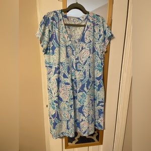 Lilly Pulitzer NWOT Vmeck Knit Dress Into the Deep Large